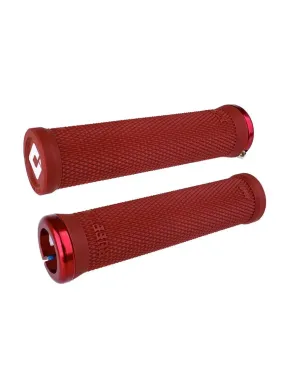 Odi Mtb Ruffian V2.1 Lock-On Grips Dark Red/Red Clamps